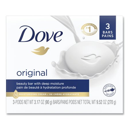 DOVE White Beauty Bar, Light Scent, 3.17 oz, PK3 04090PK